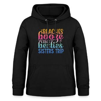 Plages, boissons alcoolisées et voyages des meilleures amies - Sweat à capuche Femme - noir - Devant - AI Model Female 172 light (172cm)