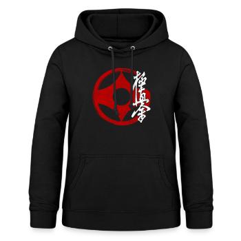 Karaté Kyokushinkai Kanji Art Martial Vintage - Sweat à capuche Femme - noir - Devant - AI Model Female 172 light (172cm)