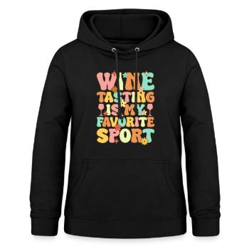 Groovy Weintrinken - Frauen Hoodie - Schwarz - Vorne - AI Model Female 172 light (172cm)