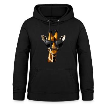 Girafes drôles dessiné girafe cadeau - Sweat à capuche Femme - noir - Devant - AI Model Female 172 light (172cm)
