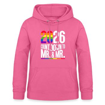 Gay Pride 2026 Mariage Mariage gay - Sweat à capuche Femme - rose - Devant - AI Model Female 172 light (172cm)
