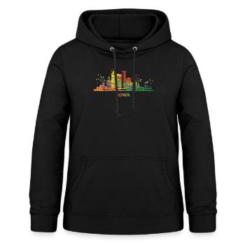 Iowans Skyline Stadtbild Iowa - Frauen Hoodie - Schwarz - Vorne - AI Model Female 172 light (172cm)