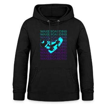 Wakeboarding Wakeboard Wakeboarder Retro - Frauen Hoodie - Schwarz - Vorne - AI Model Female 172 light (172cm)