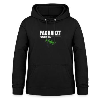 Facharzt Psychiatrie - Frauen Hoodie - Schwarz - Vorne - AI Model Female 172 light (172cm)