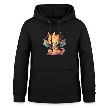 Dragon Crème Glacée Kawaii Dragon Enfants - Sweat à capuche Femme - noir - Devant - AI Model Female 172 light (172cm)
