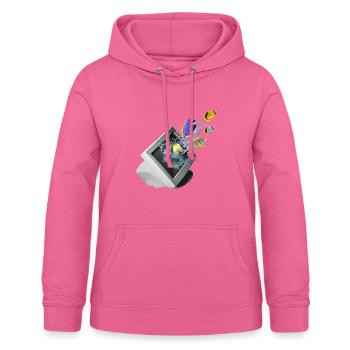 Frutiger Aero Aesthetic Tech Ordinateur Aquarium - Sweat à capuche Femme - rose - Devant - AI Model Female 172 light (172cm)