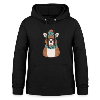 Drôle Capymama Capybara Maman - Sweat à capuche Femme - noir - Devant - AI Model Female 172 light (172cm)