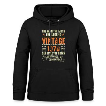 Cadeau d’anniversaire des années 1970 Vintage des années 1970 Années 1970 - Sweat à capuche Femme - noir - Devant - AI Model Female 172 light (172cm)