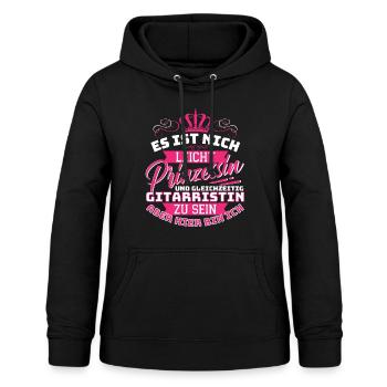 Prinzessin & Gitarristin - Das lustige Gitarren - Frauen Hoodie - Schwarz - Vorne - AI Model Female 172 light (172cm)