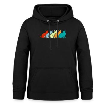 Big Floppa Karakal Cat Meme - Sweat à capuche Femme - noir - Devant - AI Model Female 172 light (172cm)