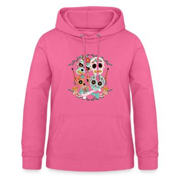 Florale Muertos Day Of Dead Halloween Gitarre - Frauen Hoodie - Pink - Vorne - AI Model Female 172 light (172cm)