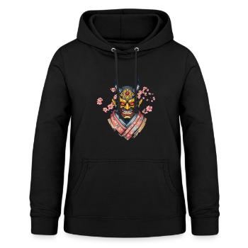 Oni Démons Masque Démon Japonais Culture Yokai - Sweat à capuche Femme - noir - Devant - AI Model Female 172 light (172cm)