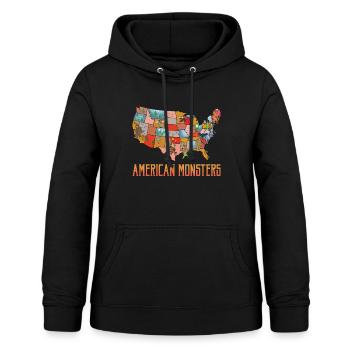 Monstres américains Monstres cryptides Créatures mythiques - Sweat à capuche Femme - noir - Devant - AI Model Female 172 light (172cm)
