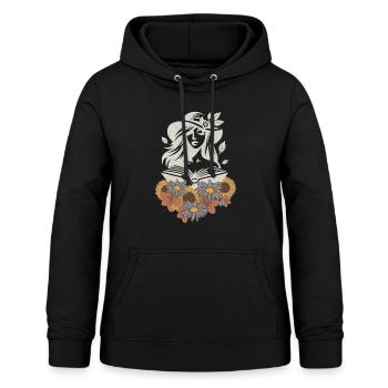 Herbst Natur Baum Blätter Jahreszeit Buch lesen - Frauen Hoodie - Schwarz - Vorne - AI Model Female 172 light (172cm)