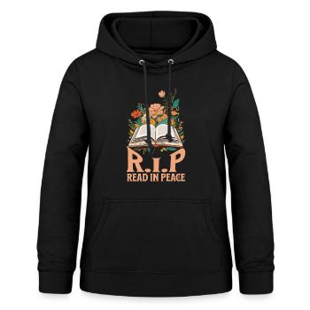 Lire En Paix Drôle Halloween Dicton Design - Sweat à capuche Femme - noir - Devant - AI Model Female 172 light (172cm)
