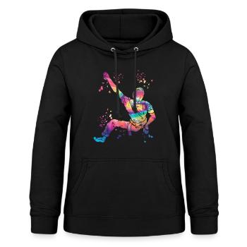 Boulderer Colorsplash Boulder Bouldern - Frauen Hoodie - Schwarz - Vorne - AI Model Female 172 light (172cm)