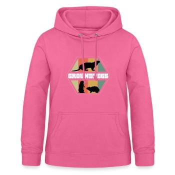 Silhouettes de marmottes Style rétro - Sweat à capuche Femme - rose - Devant - AI Model Female 172 light (172cm)