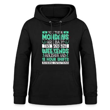 Pflegekraft Infektionskontrolle - Frauen Hoodie - Schwarz - Vorne - AI Model Female 172 light (172cm)