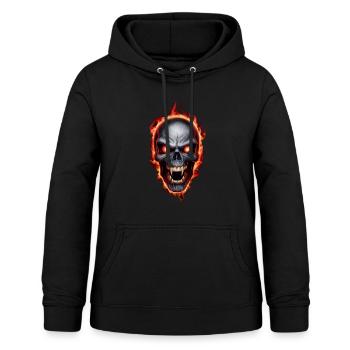 Vampir Burning Skull - Frauen Hoodie - Schwarz - Vorne - AI Model Female 172 light (172cm)