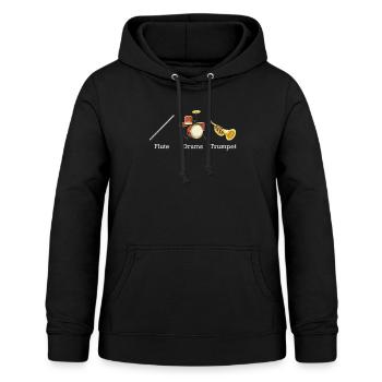 Flötentrommeln, Trompetenband, Instrumente, Anti-T - Frauen Hoodie - Schwarz - Vorne - AI Model Female 172 light (172cm)