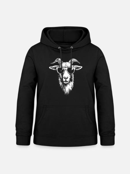 Ziege Goat Sonnenbrille - Frauen Hoodie - Schwarz