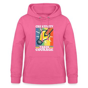 Creativity Takes Courage - Frauen Hoodie - Pink - Vorne - AI Model Female 172 light (172cm)