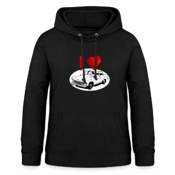 Herzliebe für Oldtimer Wolga M21 - Frauen Hoodie - Schwarz - Vorne - AI Model Female 172 light (172cm)