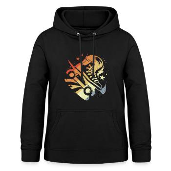 Patins à roulettes vintage - Sweat à capuche Femme - noir - Devant - AI Model Female 172 light (172cm)