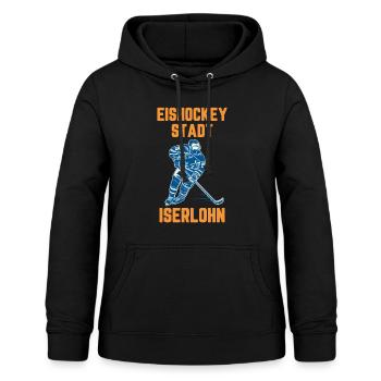Eishockey Stadt ISERLOHN - Frauen Hoodie - Schwarz - Vorne - AI Model Female 172 light (172cm)