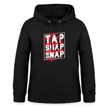 tap snap or nap - Frauen Hoodie - Schwarz - Vorne - AI Model Female 172 light (172cm)
