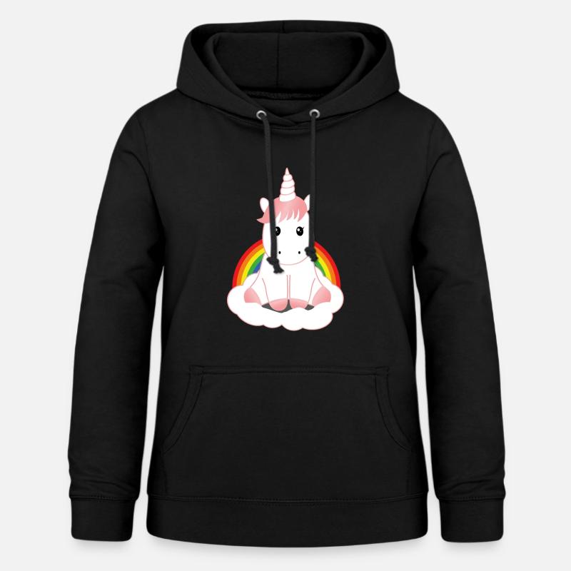 Licorne mignonne - Sweat à capuche Femme - noir