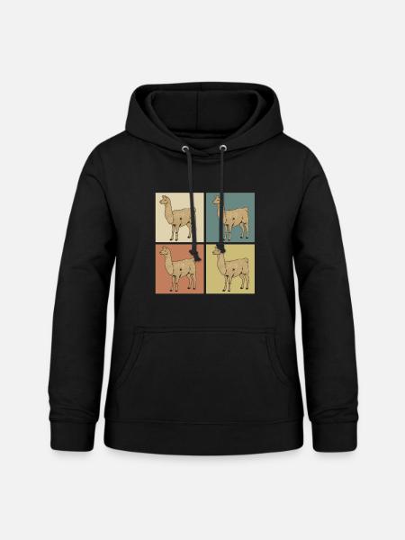 Alpaka - Frauen Hoodie - Schwarz