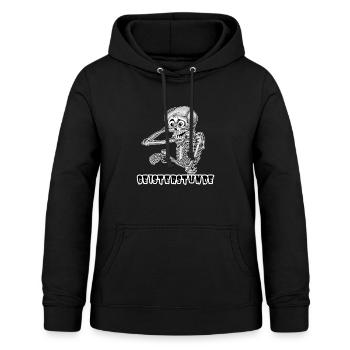 Lustiges Comic Skelett zur Geisterstunde Halloween - Frauen Hoodie - Schwarz - Vorne - AI Model Female 172 light (172cm)