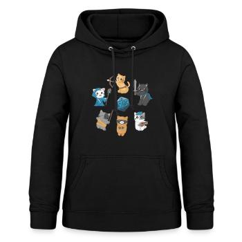 Rollenspiel Brettspiel Katzen Katze - Frauen Hoodie - Schwarz - Vorne - AI Model Female 172 light (172cm)