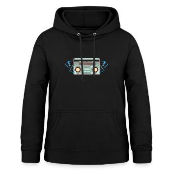 Style de musique rétro radio idée vintage - Sweat à capuche Femme - noir - Devant - AI Model Female 172 light (172cm)