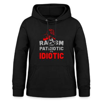 Anti-racisme Anti-racisme Nazis Right - Sweat à capuche Femme - noir - Devant - AI Model Female 172 light (172cm)