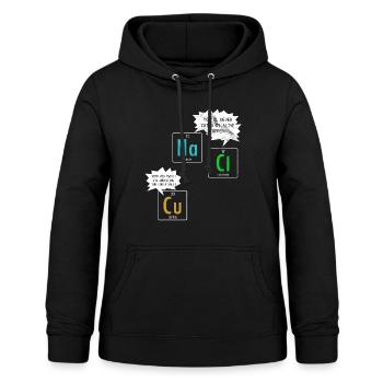 Blague chimie - Sweat à capuche Femme - noir - Devant - AI Model Female 172 light (172cm)