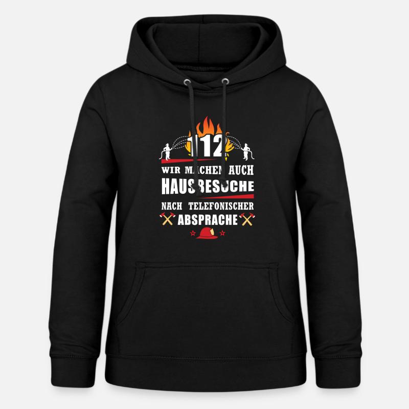 112 Service d'incendie Nous faisons des visites à domicile - Sweat à capuche Femme - noir