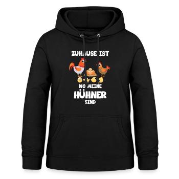 Zuhause ist wo meine Hühner sind - Frauen Hoodie - Schwarz - Vorne - AI Model Female 172 light (172cm)