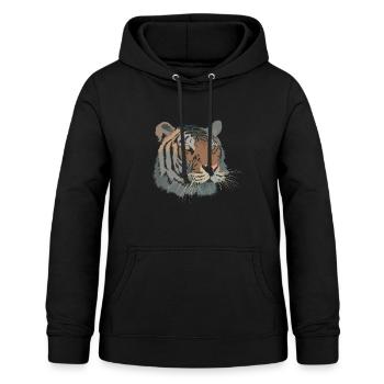 tigre - Sweat à capuche Femme - noir - Devant - AI Model Female 172 light (172cm)