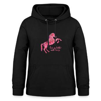 Pferd Pony Reitschule - Frauen Hoodie - Schwarz - Vorne - AI Model Female 172 light (172cm)