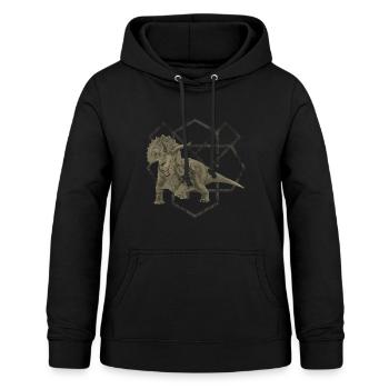 Triceratops - Frauen Hoodie - Schwarz - Vorne - AI Model Female 172 light (172cm)