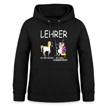 Lustiges Lehrer Lehrerin Schule Einhorn Geschenk - Frauen Hoodie - Schwarz - Vorne - AI Model Female 172 light (172cm)