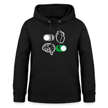 Hirn und Herz Vernunft - Frauen Hoodie - Schwarz - Vorne - AI Model Female 172 light (172cm)