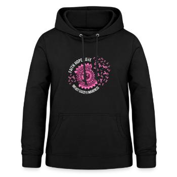 Brustkrebs Krebsdiagnose Geschenk - Frauen Hoodie - Schwarz - Vorne - AI Model Female 172 light (172cm)
