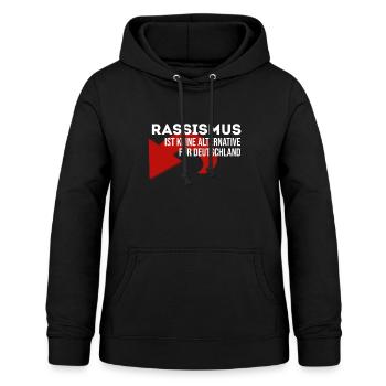 FCK AFD - Frauen Hoodie - Schwarz - Vorne - AI Model Female 172 light (172cm)