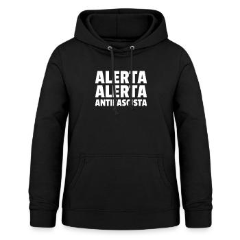 Alerta Alerta Antifascista - Frauen Hoodie - Schwarz - Vorne - AI Model Female 172 light (172cm)