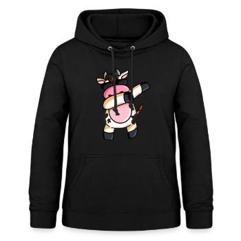Dabbing cow cows Dab farmer farmer - Women's Hoodie - black - Front - AI Model Female 172 light (172cm)