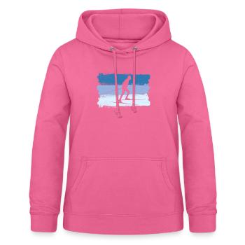 Ski Skisport skieurs de fond - Sweat à capuche Femme - rose - Devant - AI Model Female 172 light (172cm)