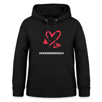 Herzensmensch Freundschaft - Frauen Hoodie - Schwarz - Vorne - AI Model Female 172 light (172cm)